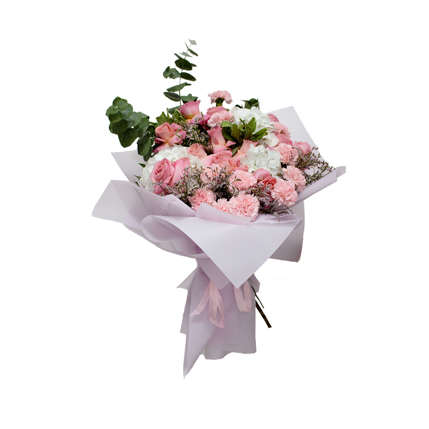 Pink Roses With hyderangea 1