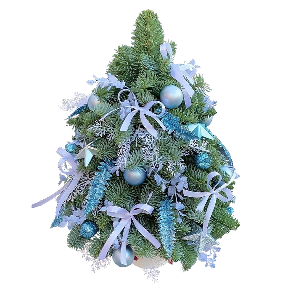 Small blue Christmas tree