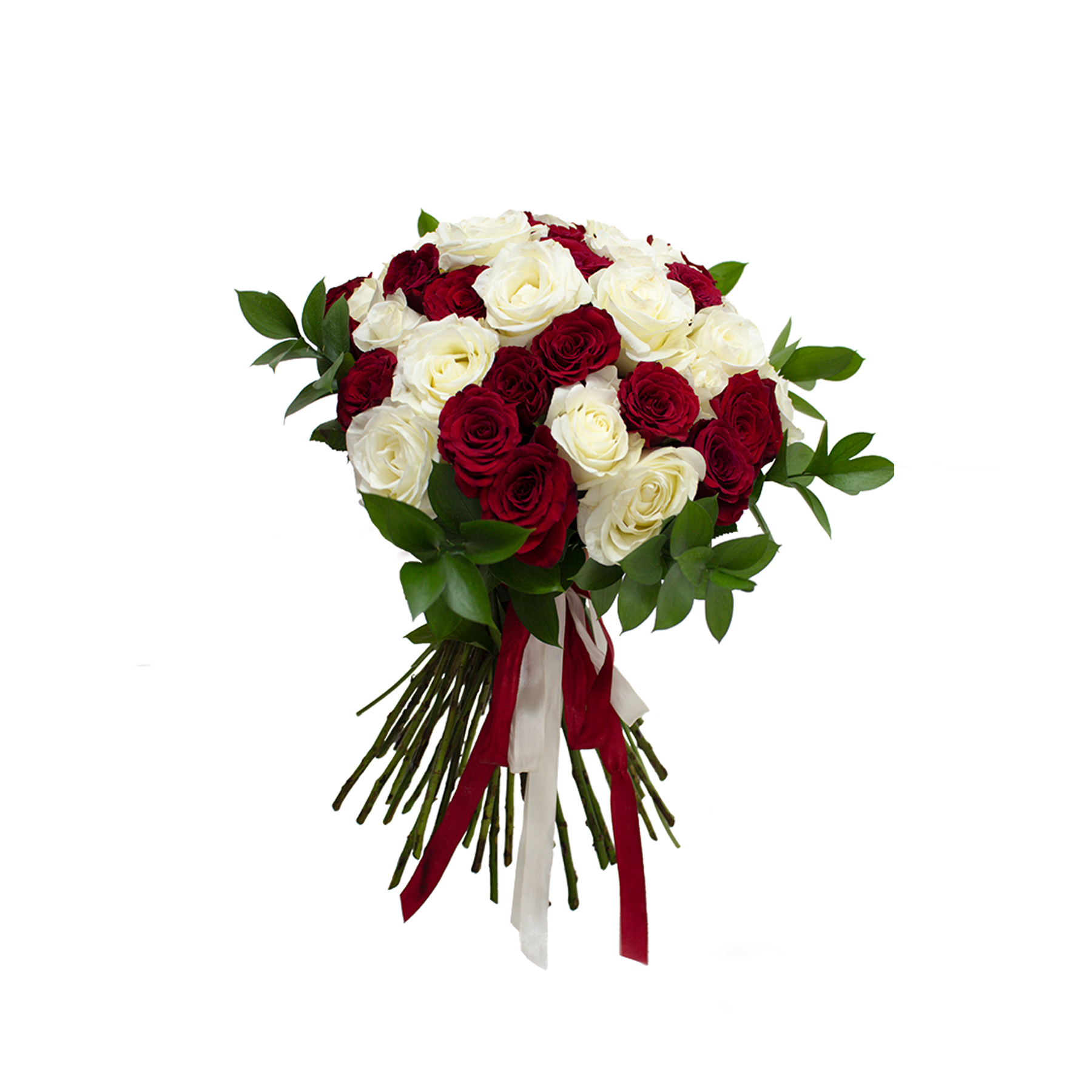 bouquet of mix color white and red Rose 2