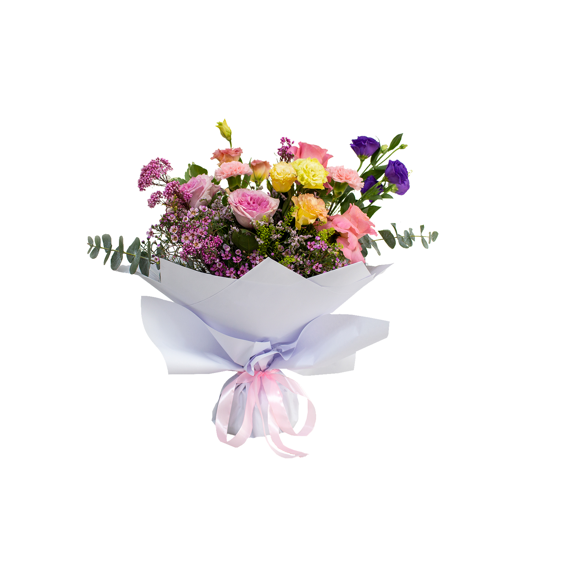 pink ,purple and orange flowers with pink wax1