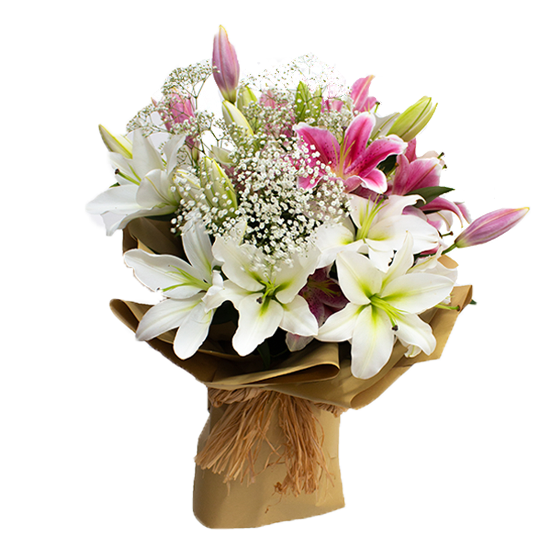 pink ,white lily bouquet1