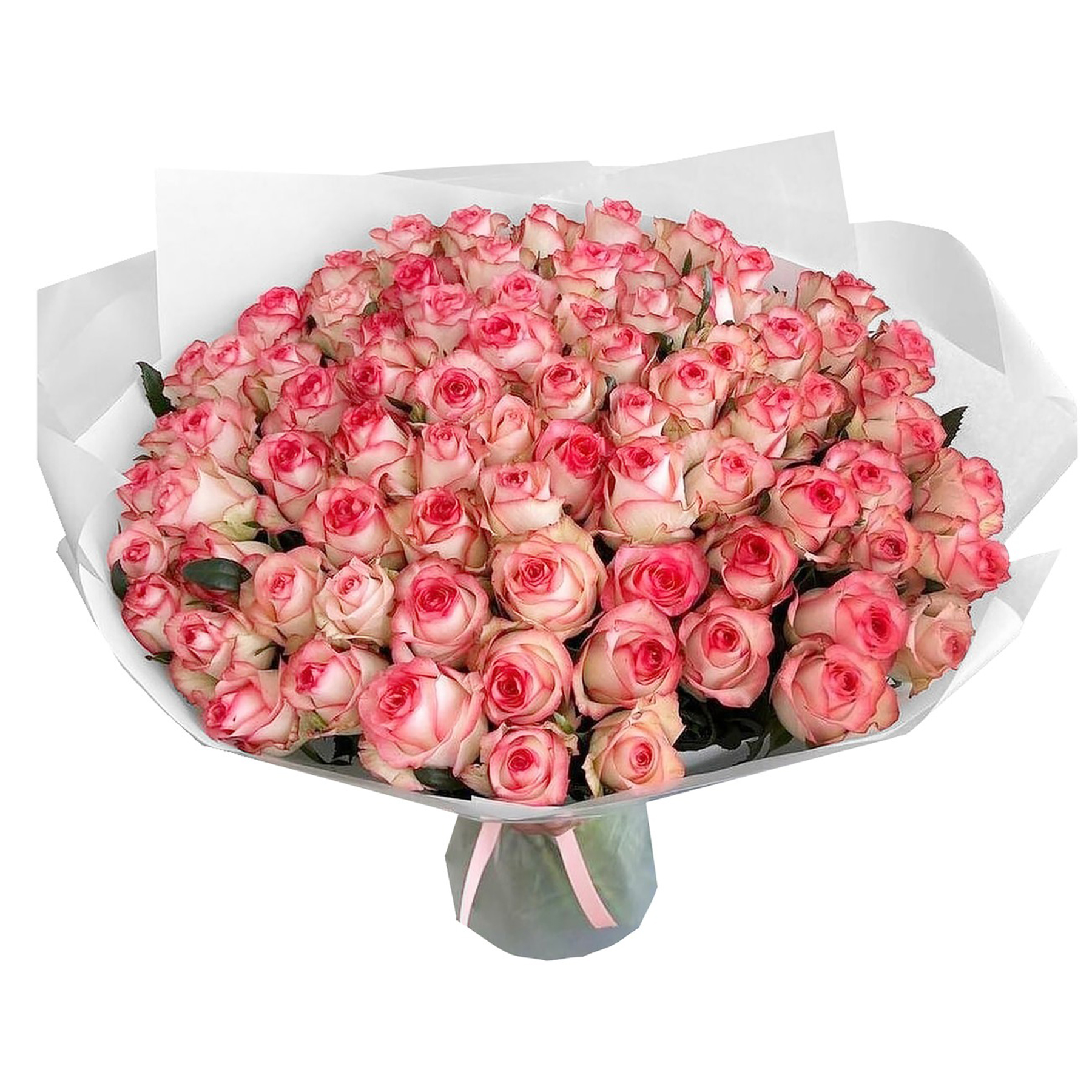 bouquet double color pink and white 100